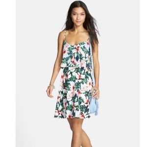 VINCE CAMUTO Jungle Lily Floral Overlay Dress Summer Tropical Size 8